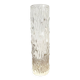 Transparent molded glass tube vase, wood look