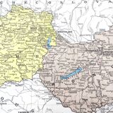 Carte ancienne Autriche Tchécoslovaquie Hongrie 43x43cm de 1950