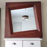 Vintage mirror in exotic wood 100cm X 100cm