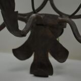 Pair of grey patinated iron wall lamps