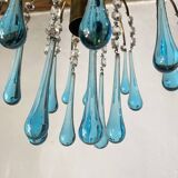 Murano glass waterfall chandelier with tassels and water drops