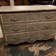 Chest of drawers 3 drawers in patinated wood gray Louis XV style