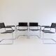 Set de 4 fauteuils Thonet S34 cuir cantilever par Mart Stam