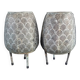 Pair of openwork metal lanterns
