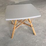Table basse rotin vintage relookée