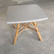Table low revamped vintage rattan