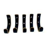 Brass wall hooks from Herta Baller, set of 5