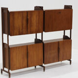 Vintage Italian mid-century bookcase wall cabinet from the 1960s, Italy.