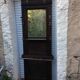 Door coat hat and door parapluise with ice