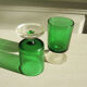6 old digestive glasses luminarc dark green h7 cm