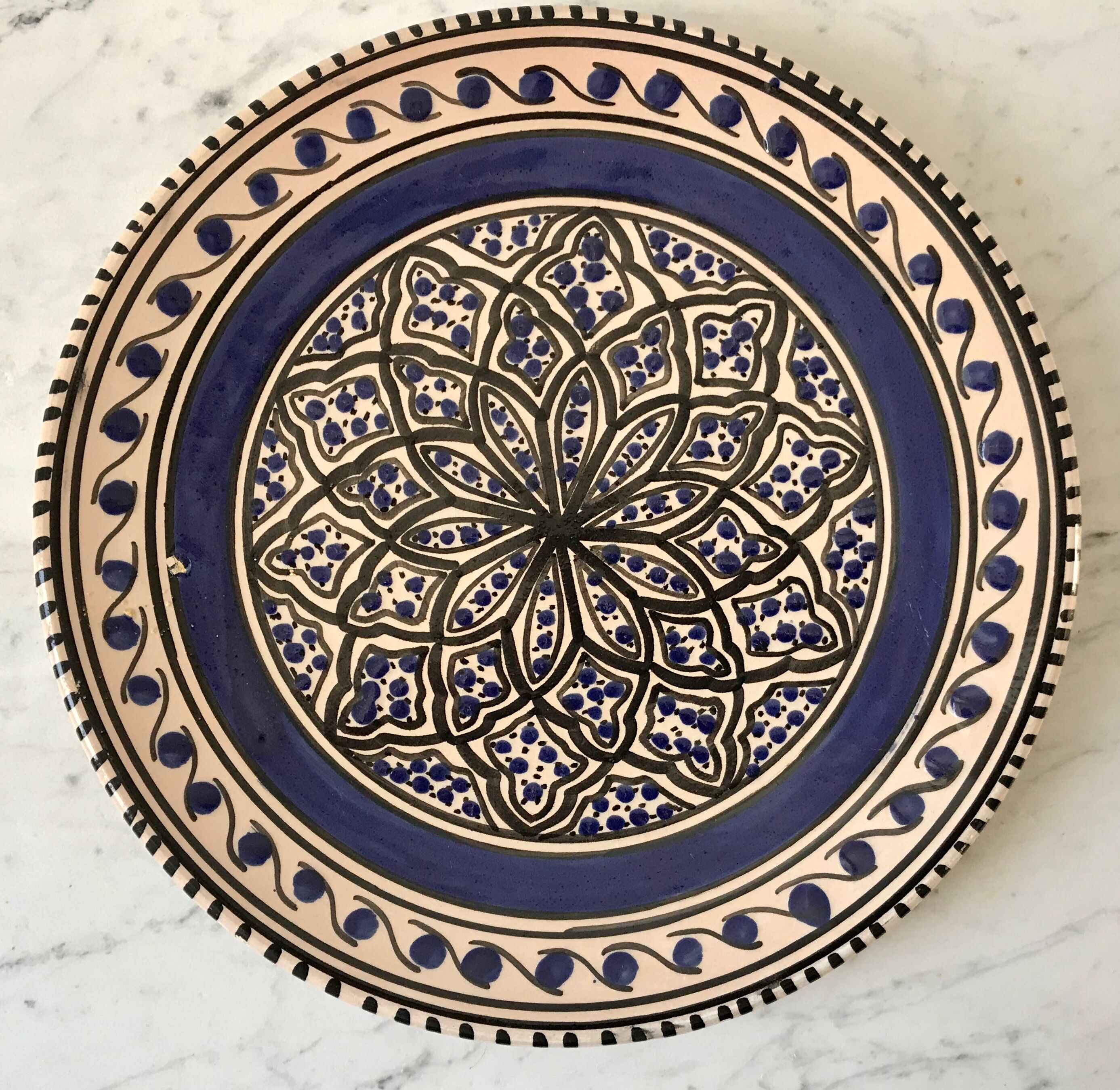 Moroccan ceramic dish handicraft Tamegroute "Aleya Slim"