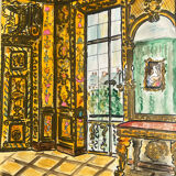 Beautiful painted interior scene.