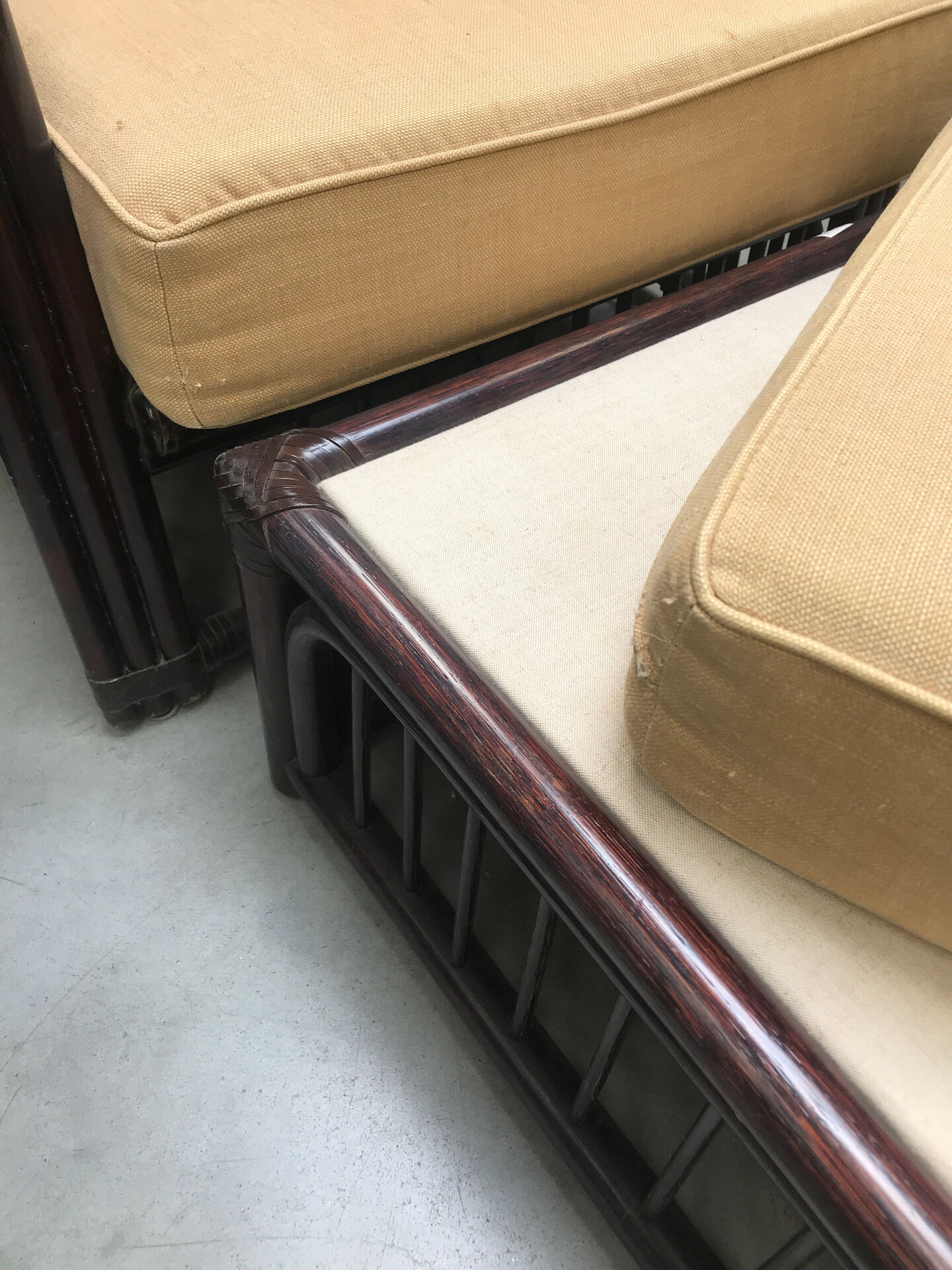 Rattan armchair and footrest