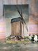 Large oil painting Moulin signed 1942