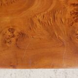 Vintage coffee table in elm magnifying glass