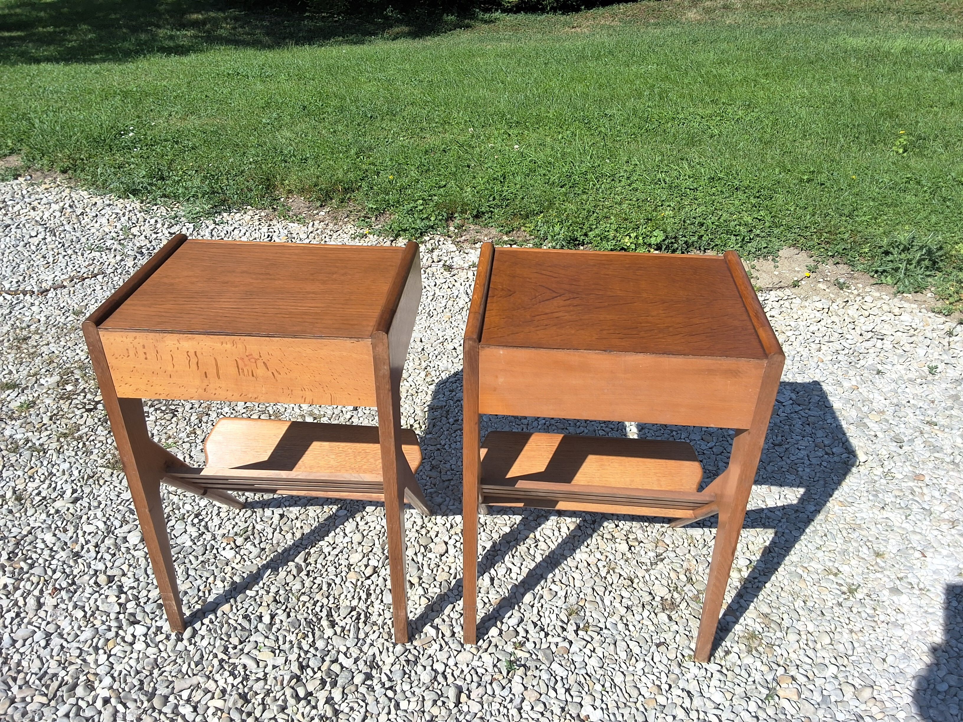 Compass leg bedside tables