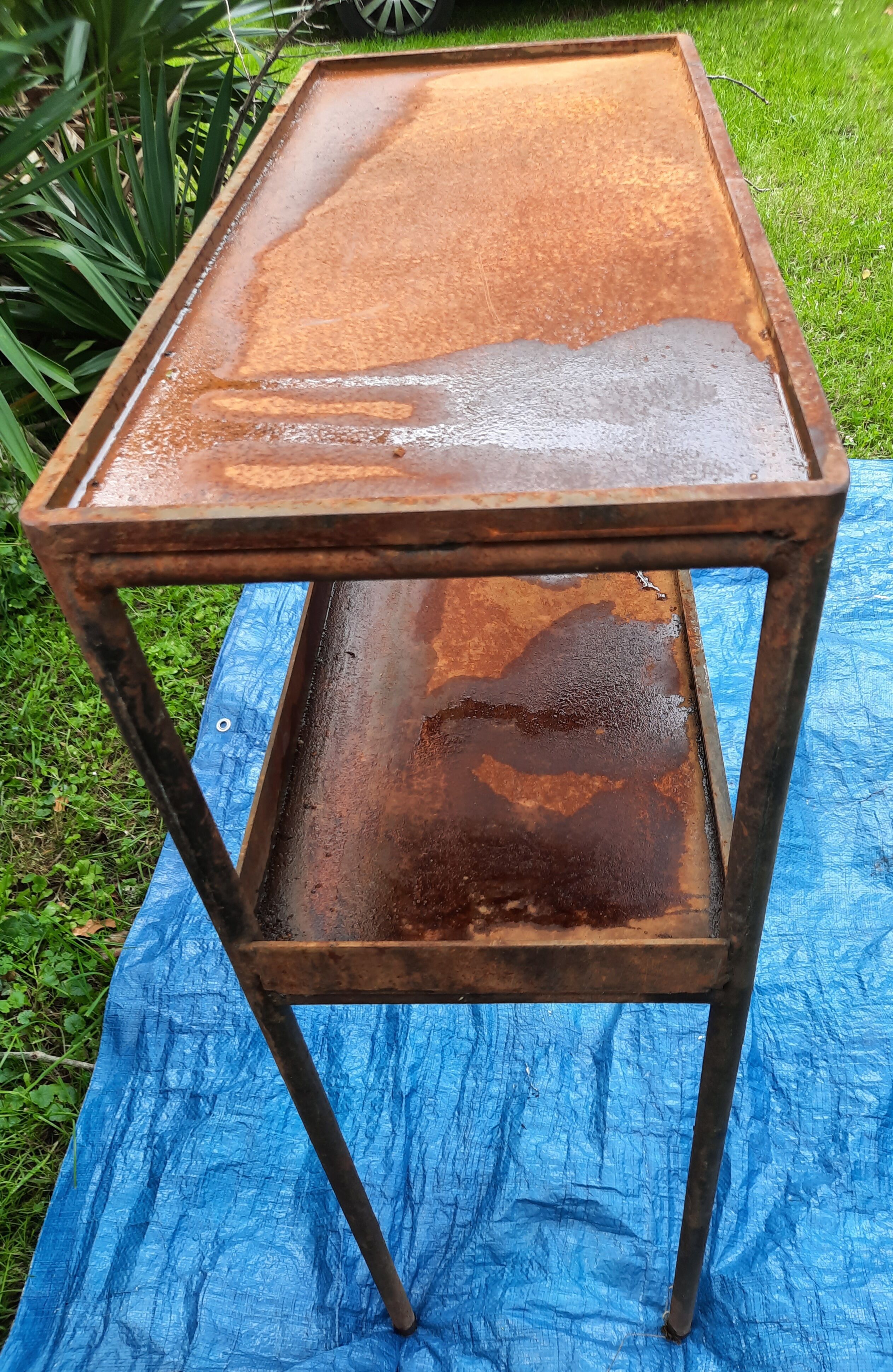 Pair of metal consoles