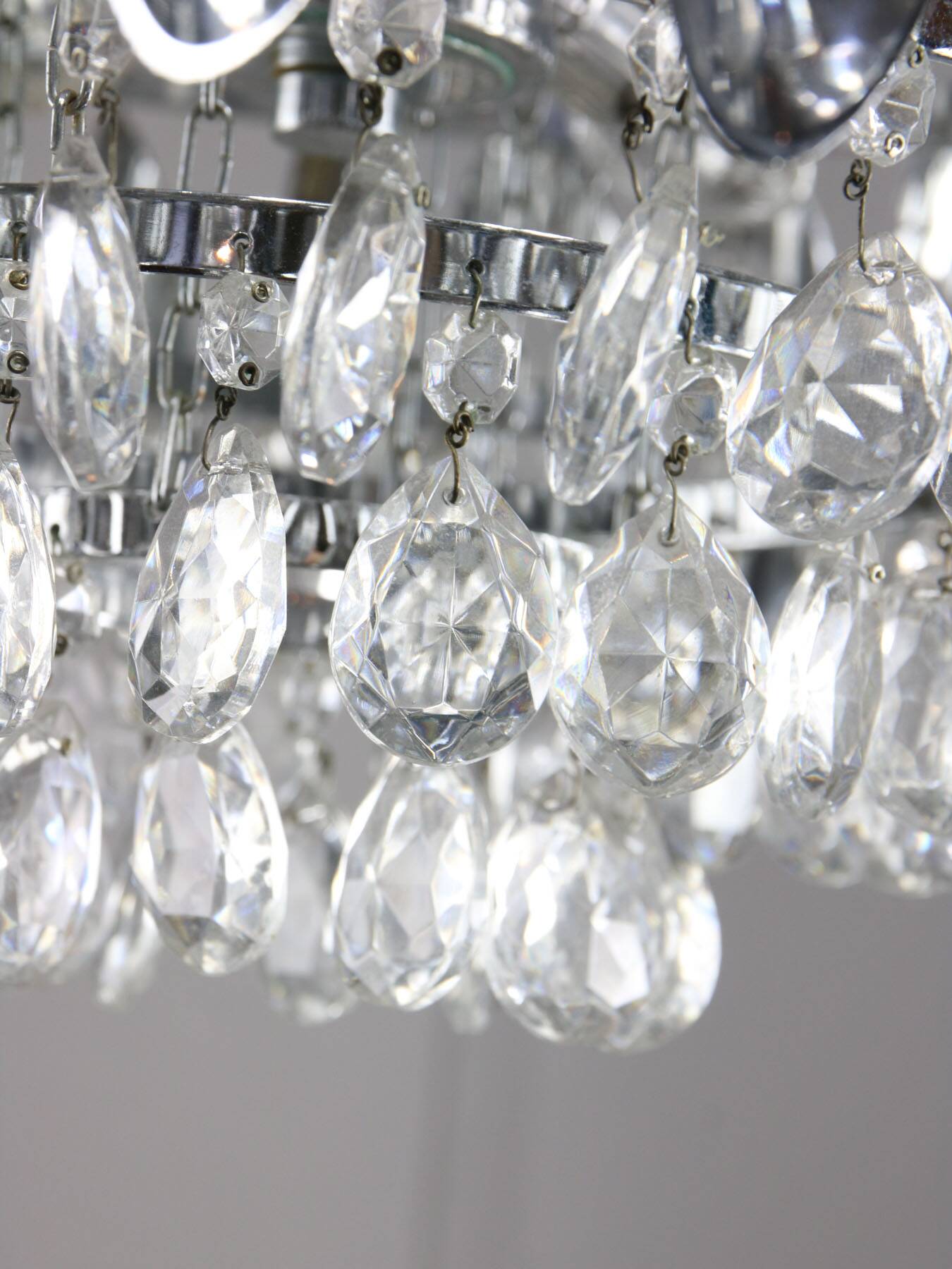 Lustre en cristal viennois vintage de taille moyenne, années 70