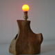 Modernist brutalist lamp free form years 60 olive wood