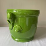 Cache-pot vert vernissé