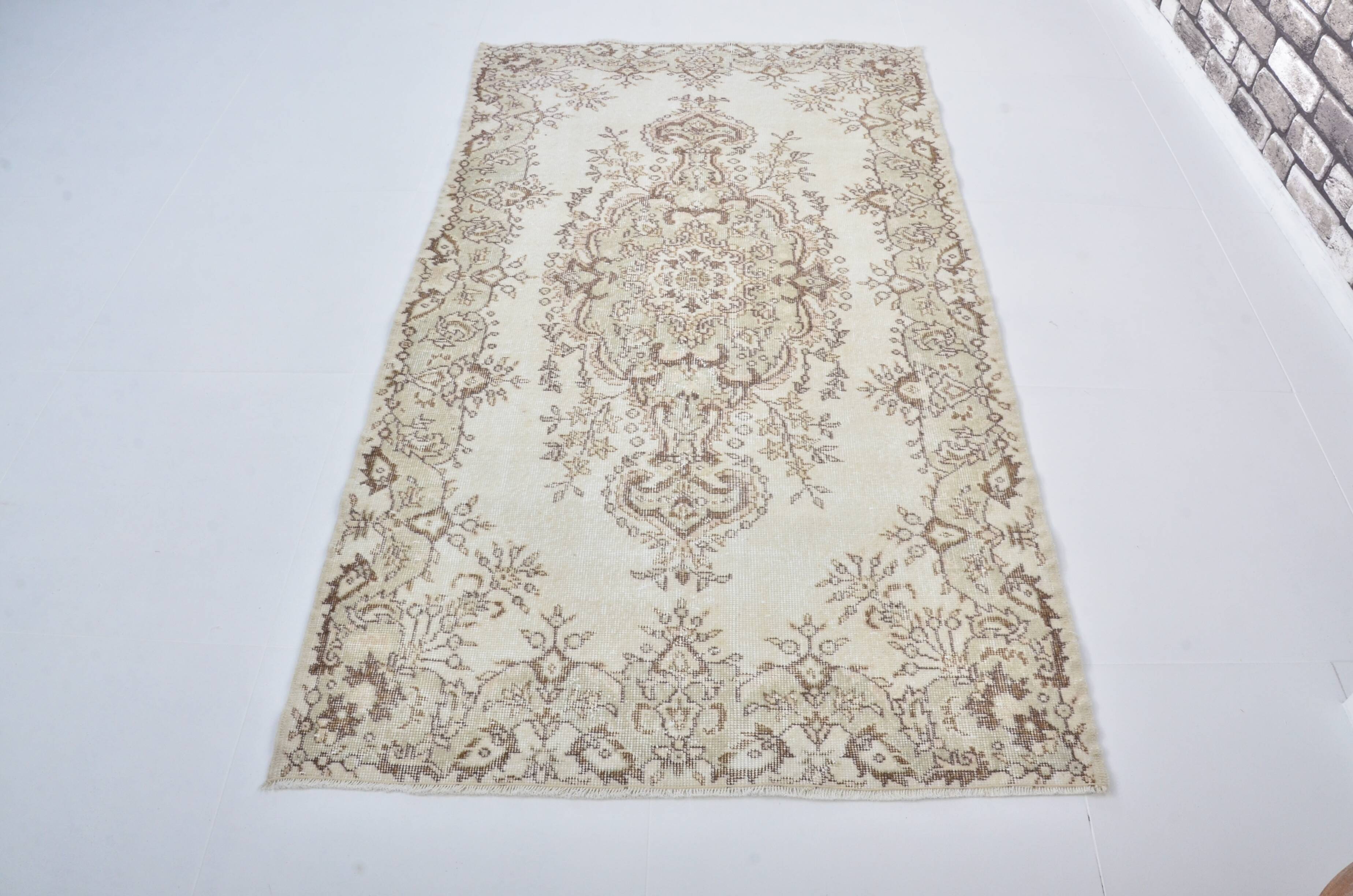 Beige And Brown Vintage Oushak Carpet sku 3578