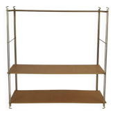 String Shelf Wood and gold metal 1960's