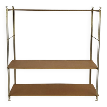 Etagère String en bois et métal doré 1960