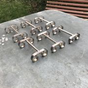 6 vintage silver metal knife holders from the 1960s