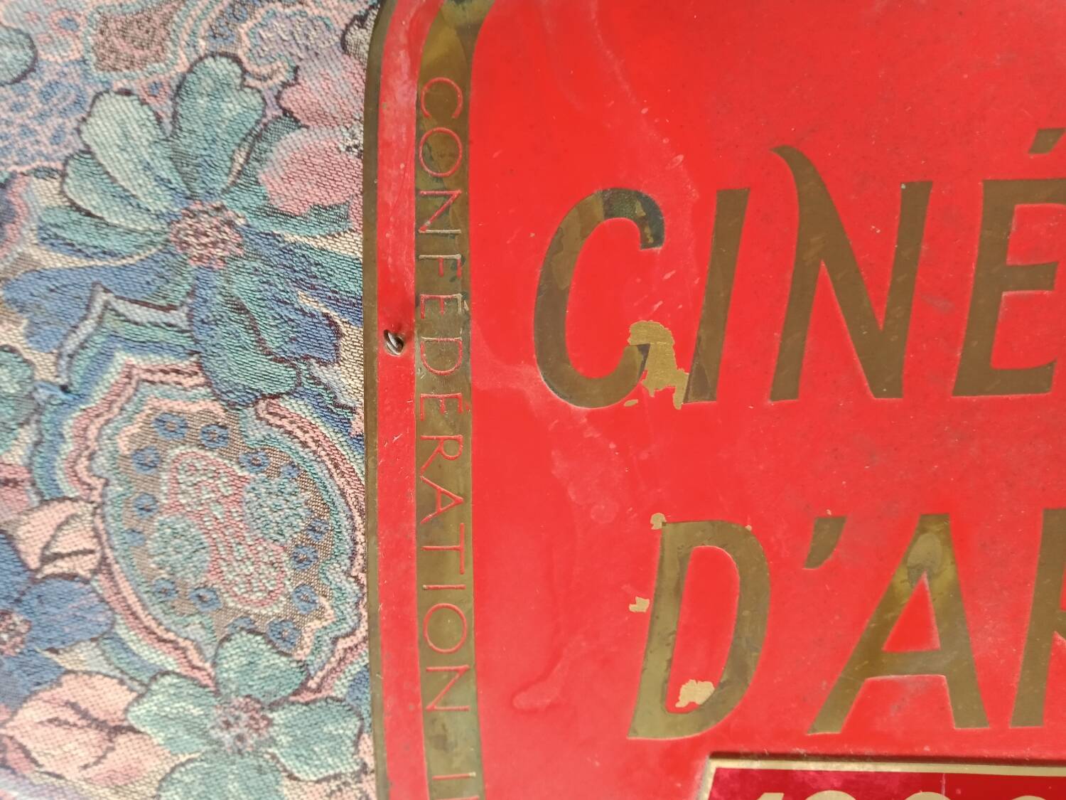 Brass art cinema plaque