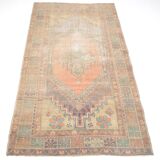 4x6 Rug For Kitchen Handmade Wool Vintage Rug, 112x196Cm SK 3865