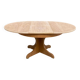 Round extendable Scandinavian dining table in Baumann style oak with central leg