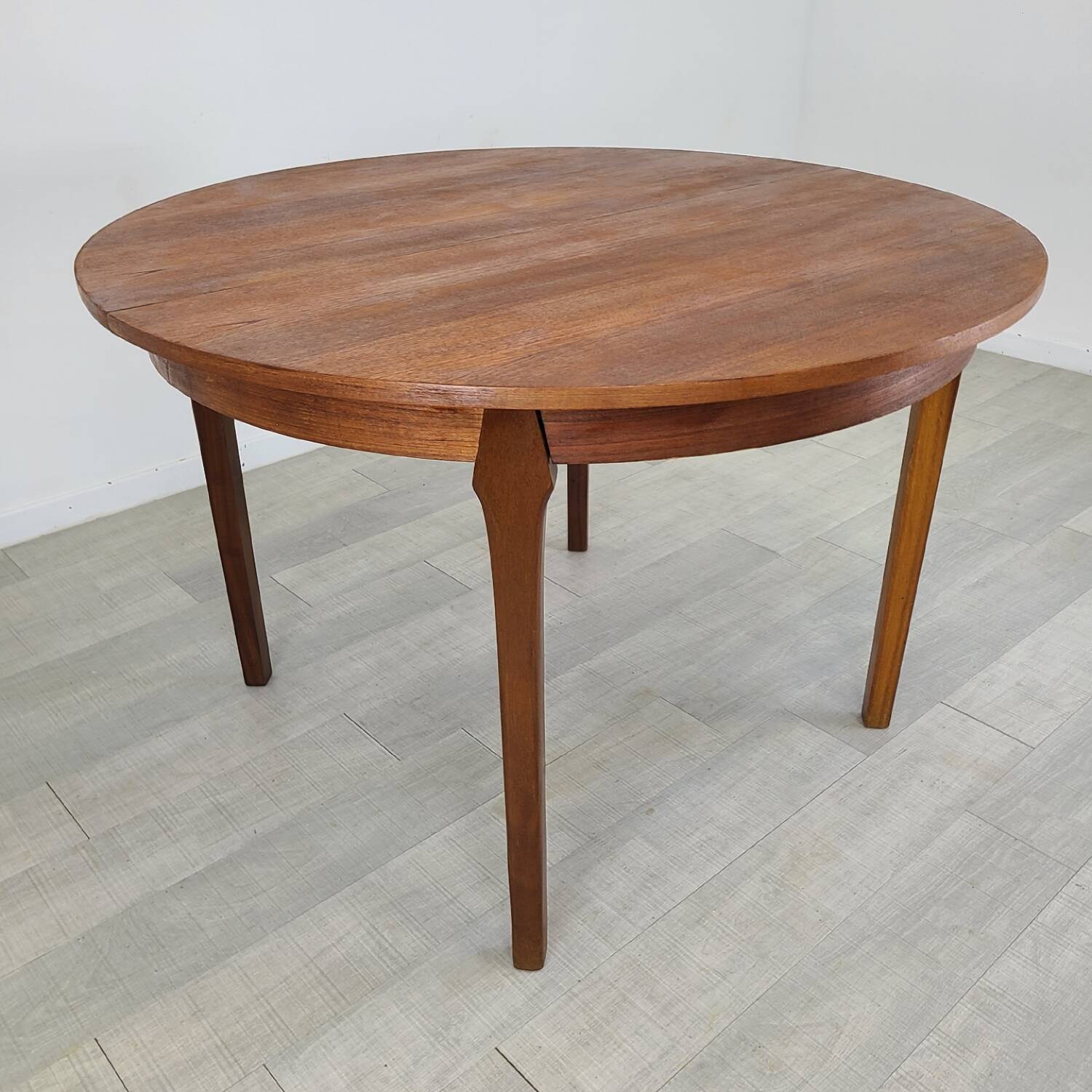 Danish round dining table Scandinavian teak vintage 1960s