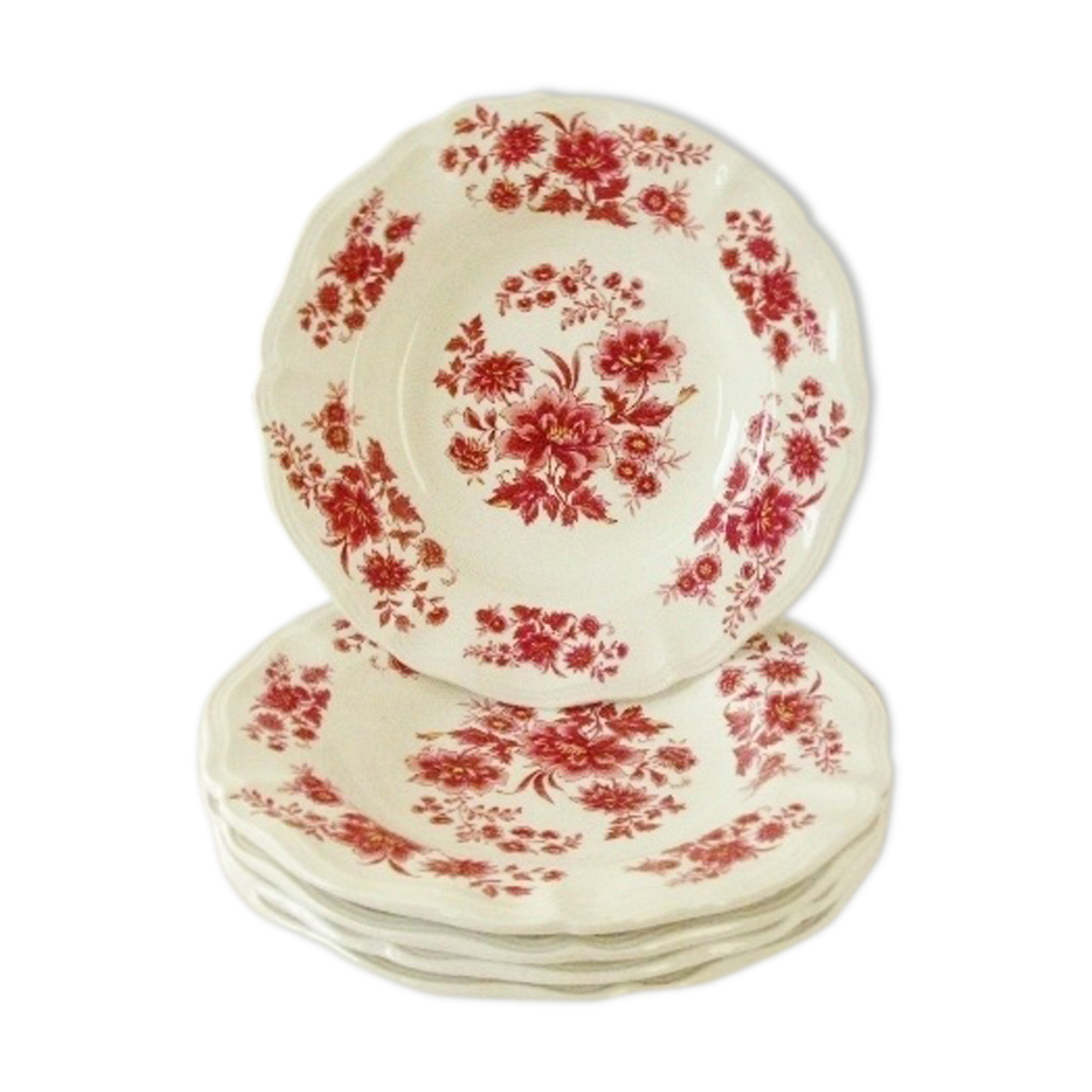Lot 5 hollow plates old Sarreguemines Aubusson collection