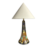 Dutch ceramic art nouveau Plazuid Gouda Pottery table lamp, 1920s