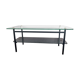 Table basse verre et métal 1960