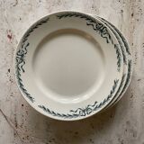 6 assiettes plates Belleville Longchamp terre de fer ancienne