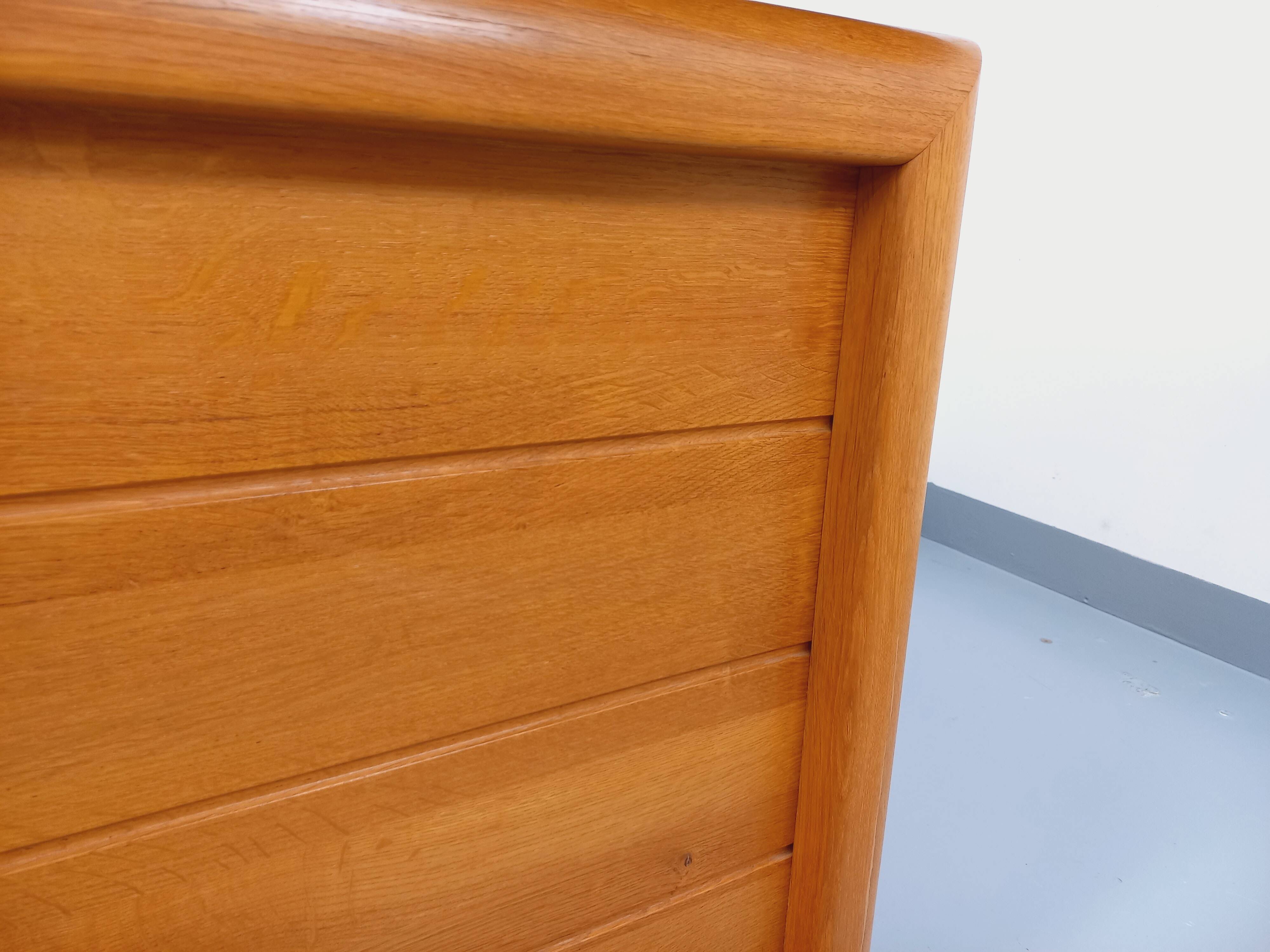 Large vintage double-sided executive desk in oak wood from the 70s