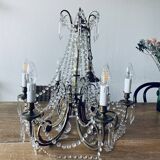 Chandelier with crystal and bronze tassels