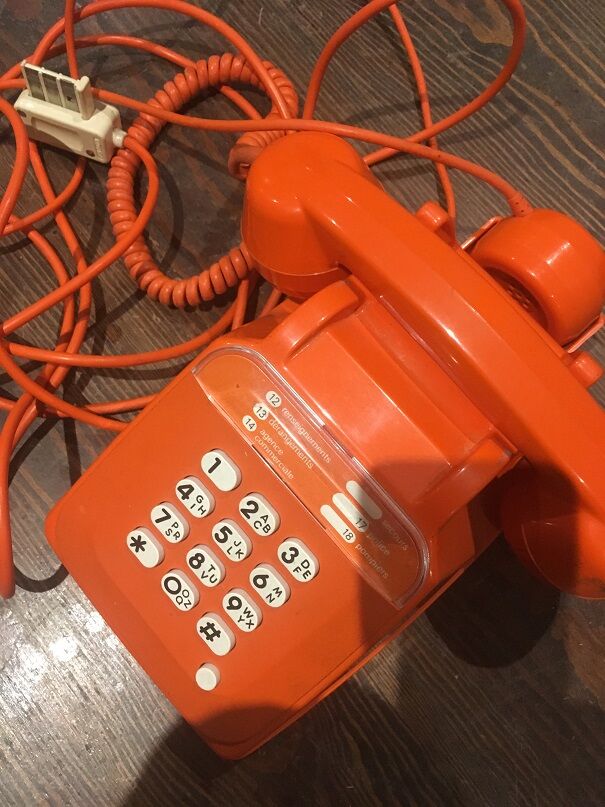 Orange vintage phone