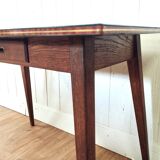 Vintage desk feet compass solid oak