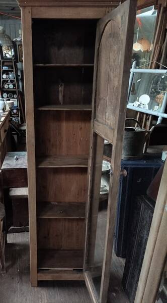 Solid wood display cabinet, glass door, air-gummed