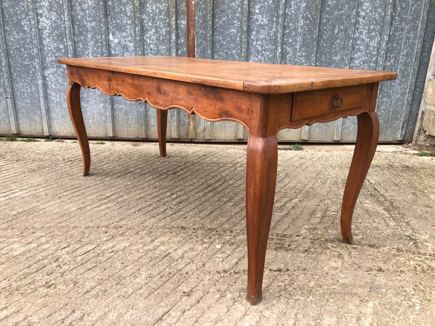 Louis XV style cherry farmhouse table.