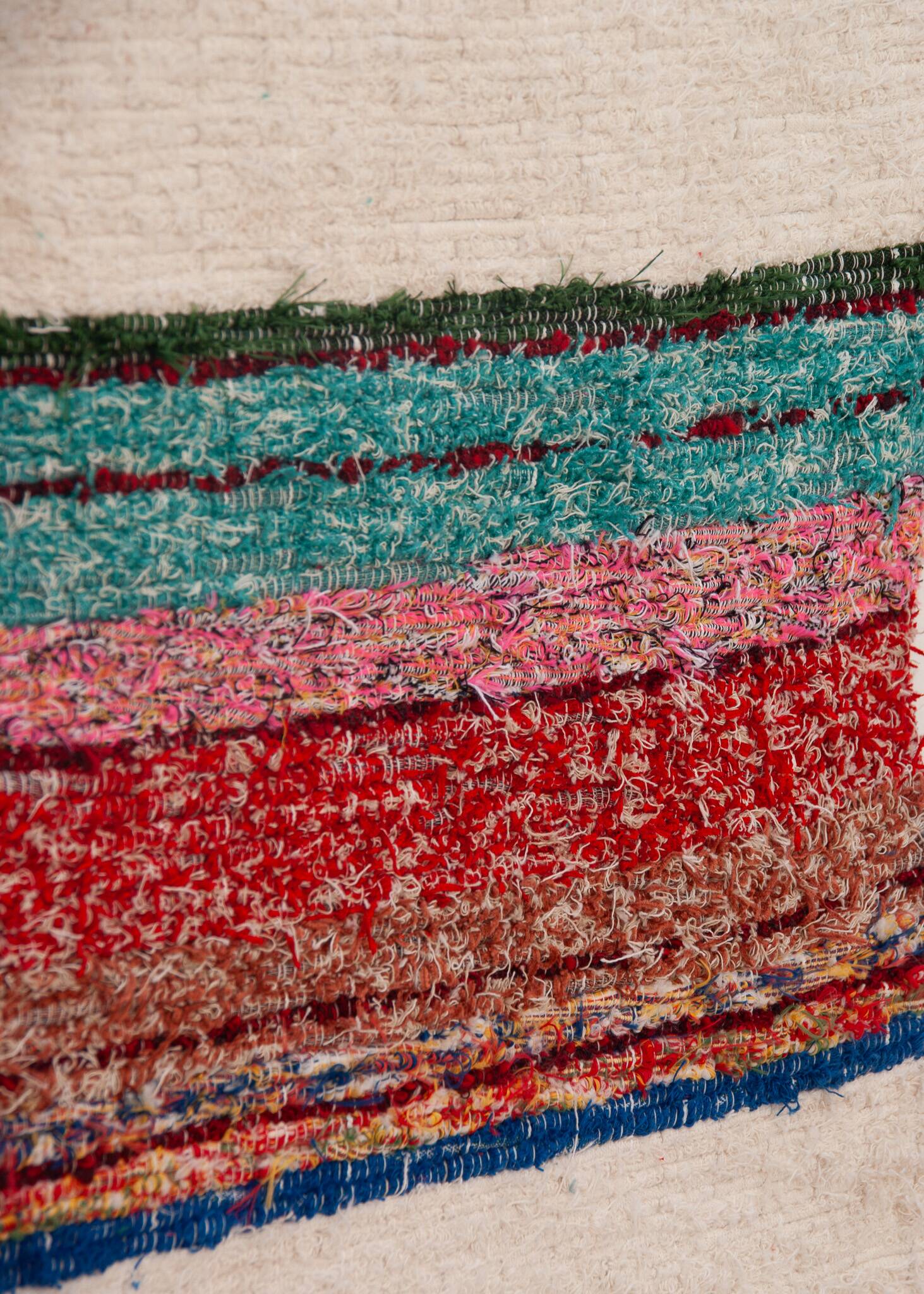 Handwoven recycled cotton rug - Multicolor -