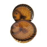 6 antique fish barbotine plates – Saint-Clément