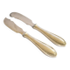 Two antique service knives in silver-plated metal, pearl frieze gowe alpacca.