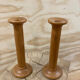 Paire de bougeoirs scandinaves en bois