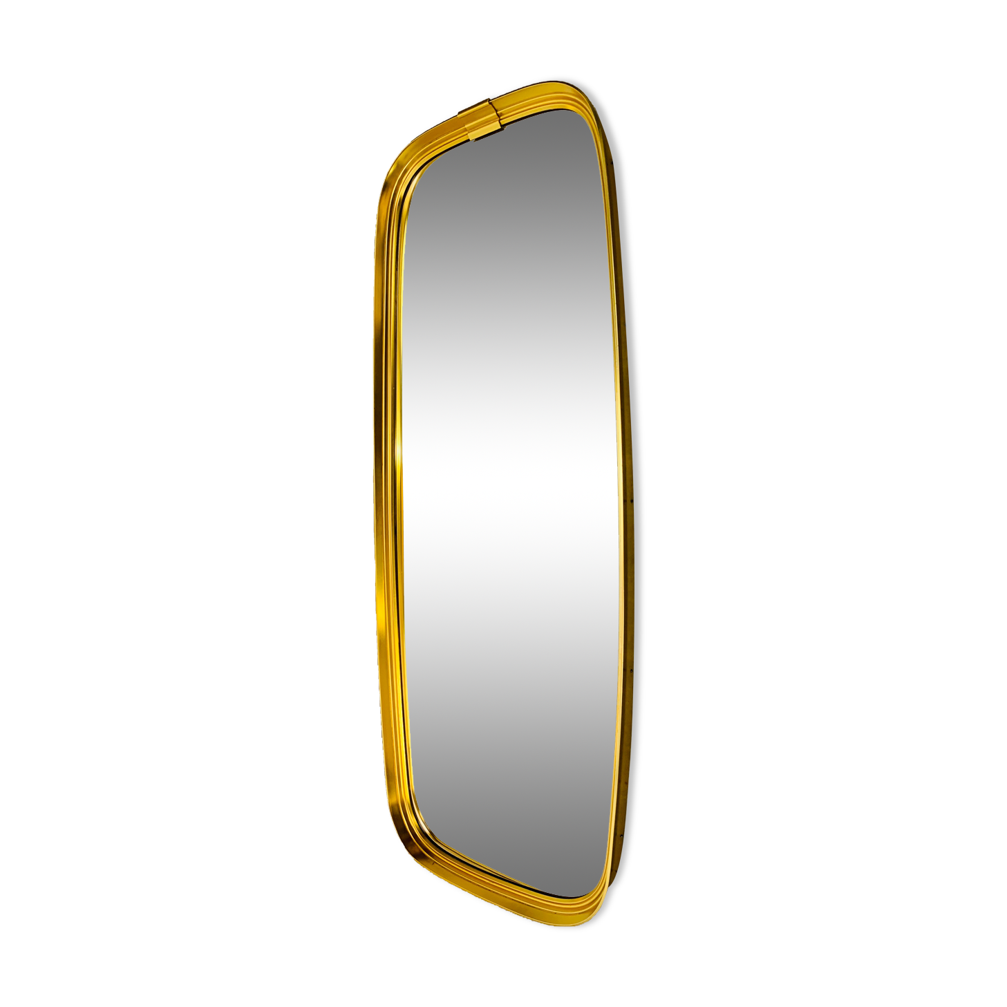 Mirror rearview mirror gold strapping Schönform 60s