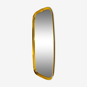 Miroir rétroviseur cerclage doré Schönform années 60 90x35cm