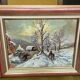 Oil on panel signed B. Franco depicting a lively winter landscape.