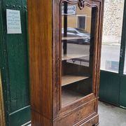 Vitrine bibliotheque 1 porte en noyer du XlXème siecle